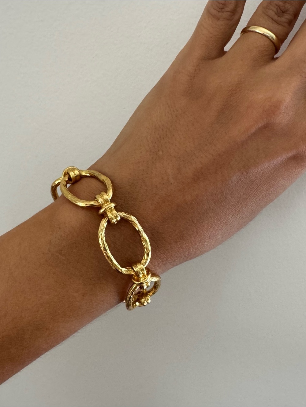 NEW bracelet / 21k gold plated brass